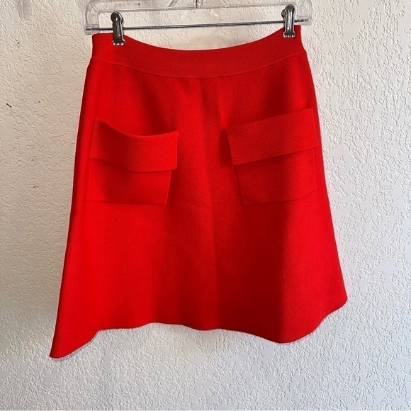 ASO Cheryl Blossom Riverdale A.L.C Bright Coral Orange Knit A-line Skirt Medium - Picture 3 of 7